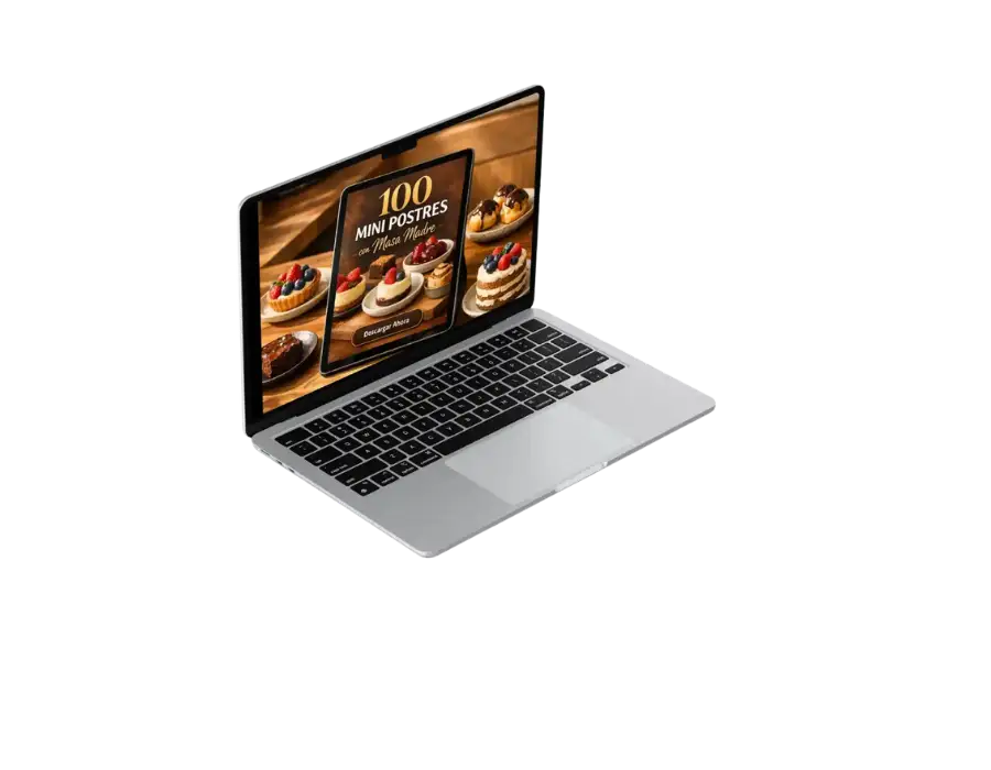Recetario digital mostrado en una laptop